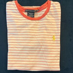 Ralph Lauren Pink and White Striped Short Sleeve Tee